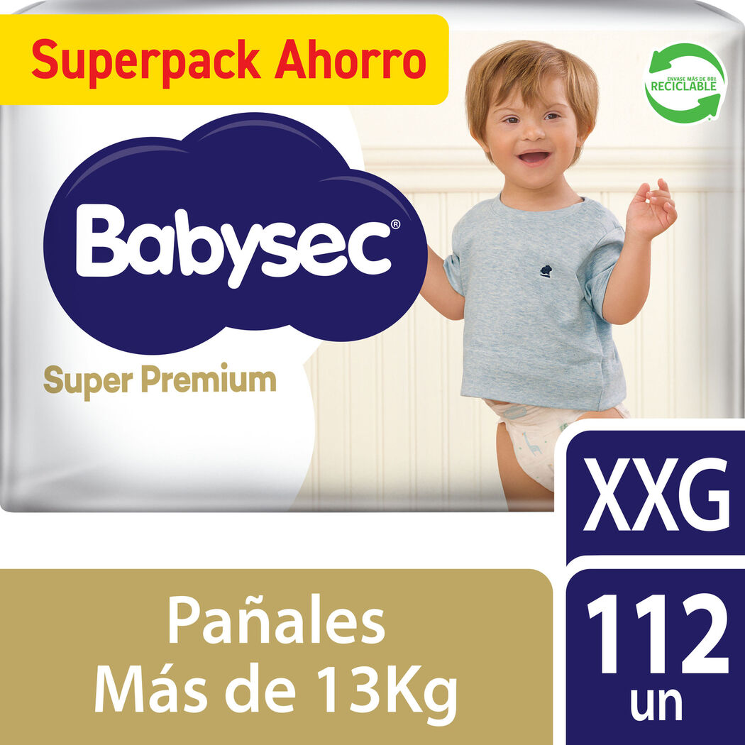 Pañales XXG Babysec Super Premium 112 Unidades