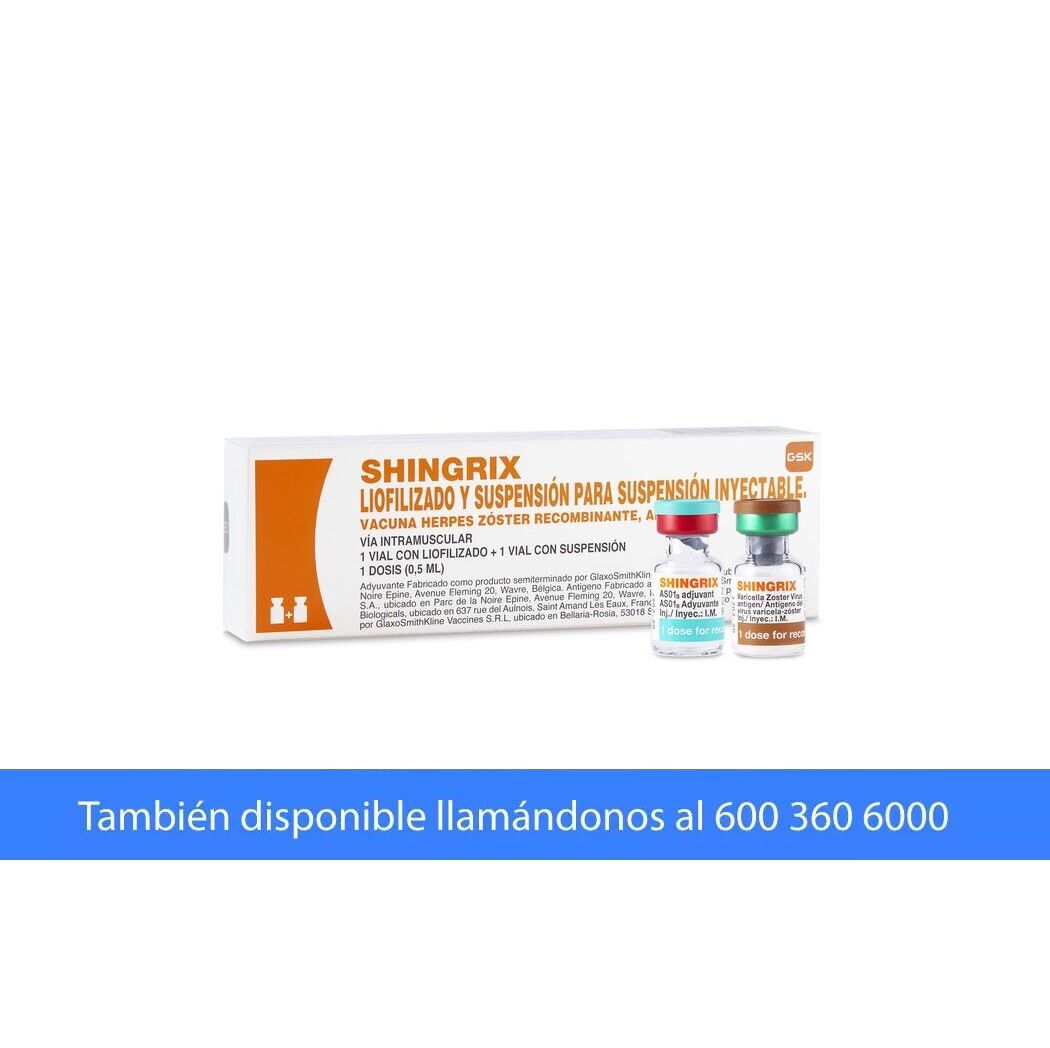 Shingrix Vacuna Herpes Zóster Inyectable 2 Viales