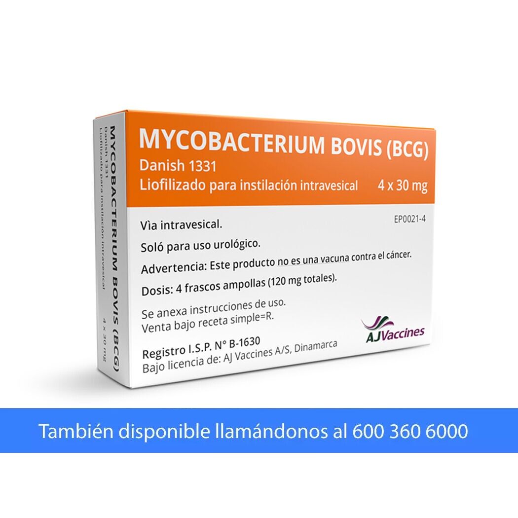 BCG Mycobacterium Bovis 30mg Intravesical 4 Frasco-Ampollas