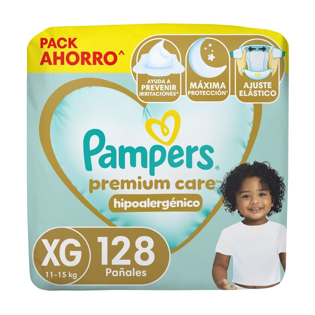Pañales Pampers Premium Care Talla XG 128 Unidades