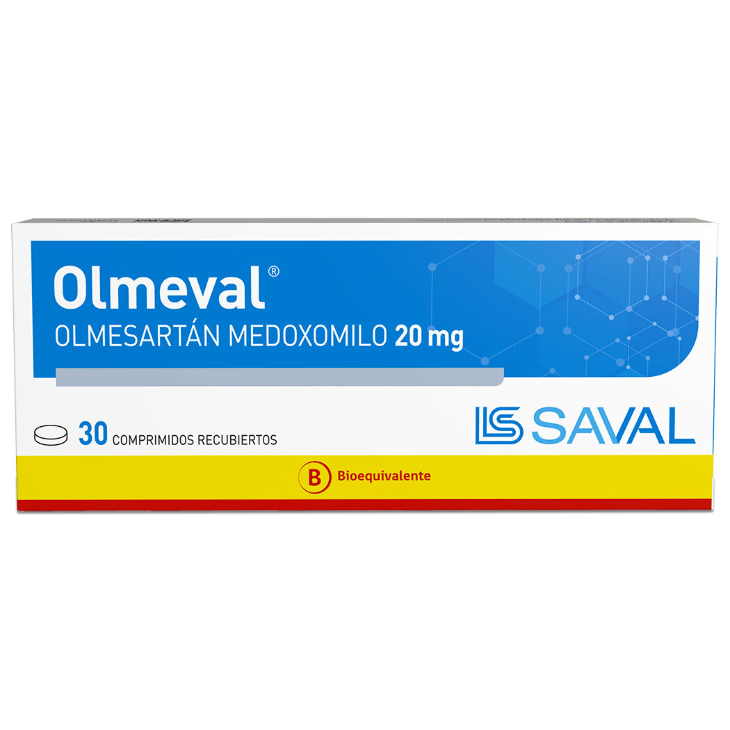 Olmeval (B) Olmesartán 20mg 30 Comprimidos Recubiertos