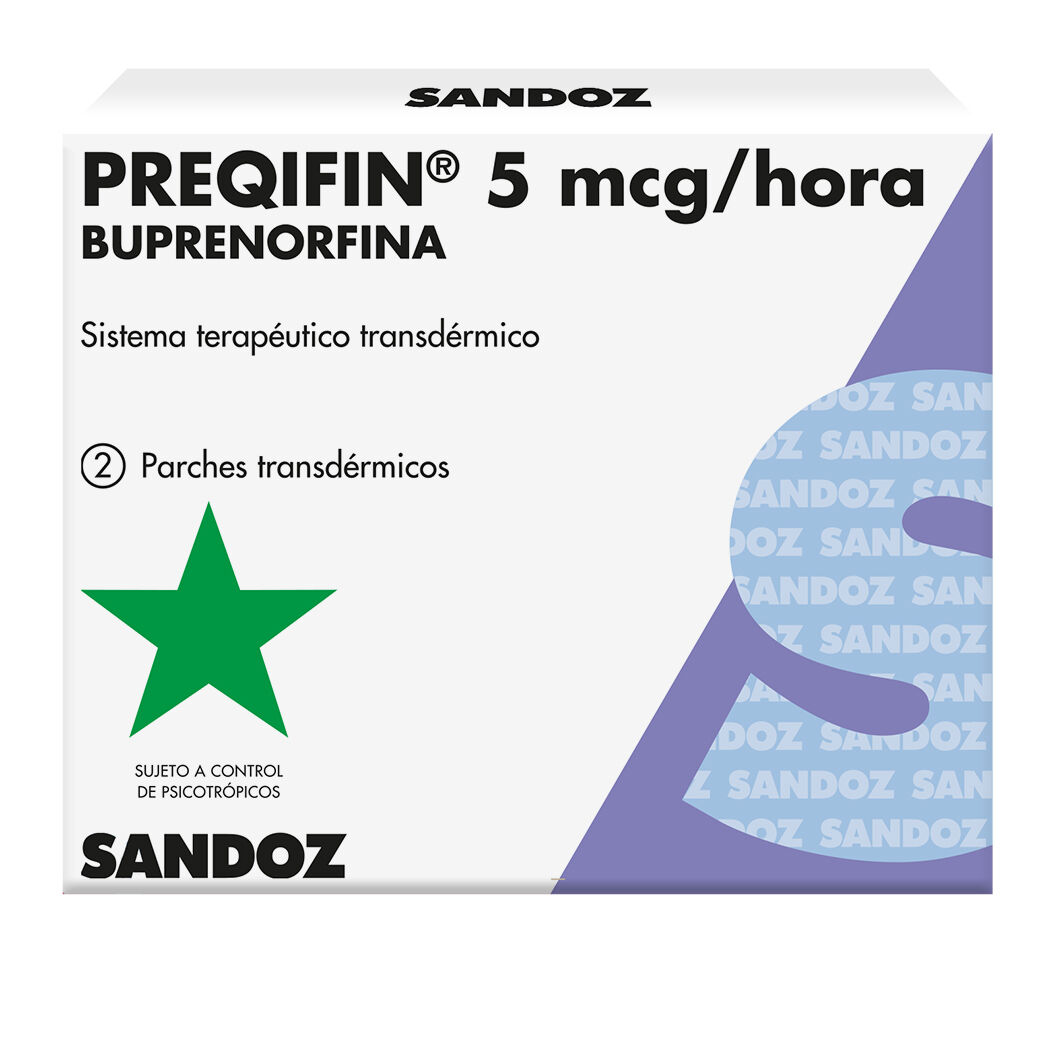 Preqifin Buprenorfina 5mcg/hora 2 Parches