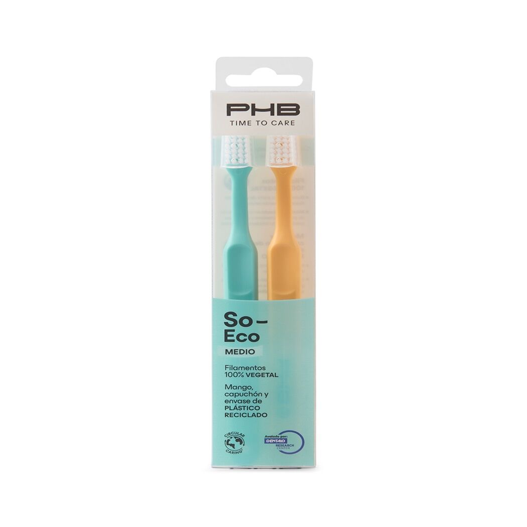 Pack Duplo Cepillo Dental Medio PHB Time To Care® So Eco