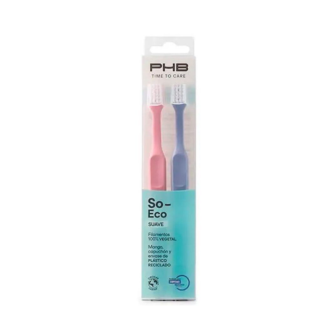 Pack Duplo Cepillo Dental Suave PHB Time To Care® So Eco
