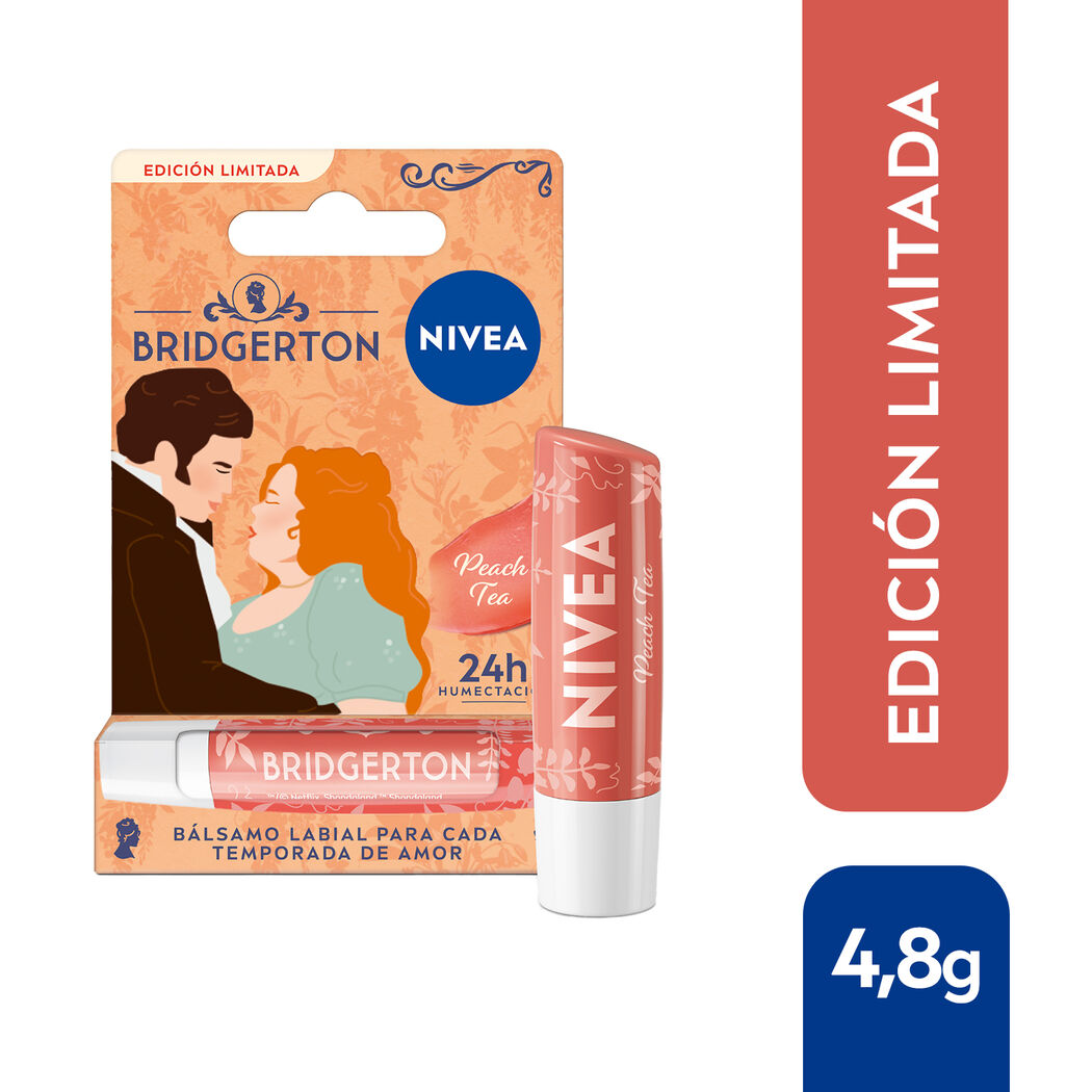 NIVEA Bálsamo Labial Peach Tea Edición Limitada Bridgerton 4,8gr
