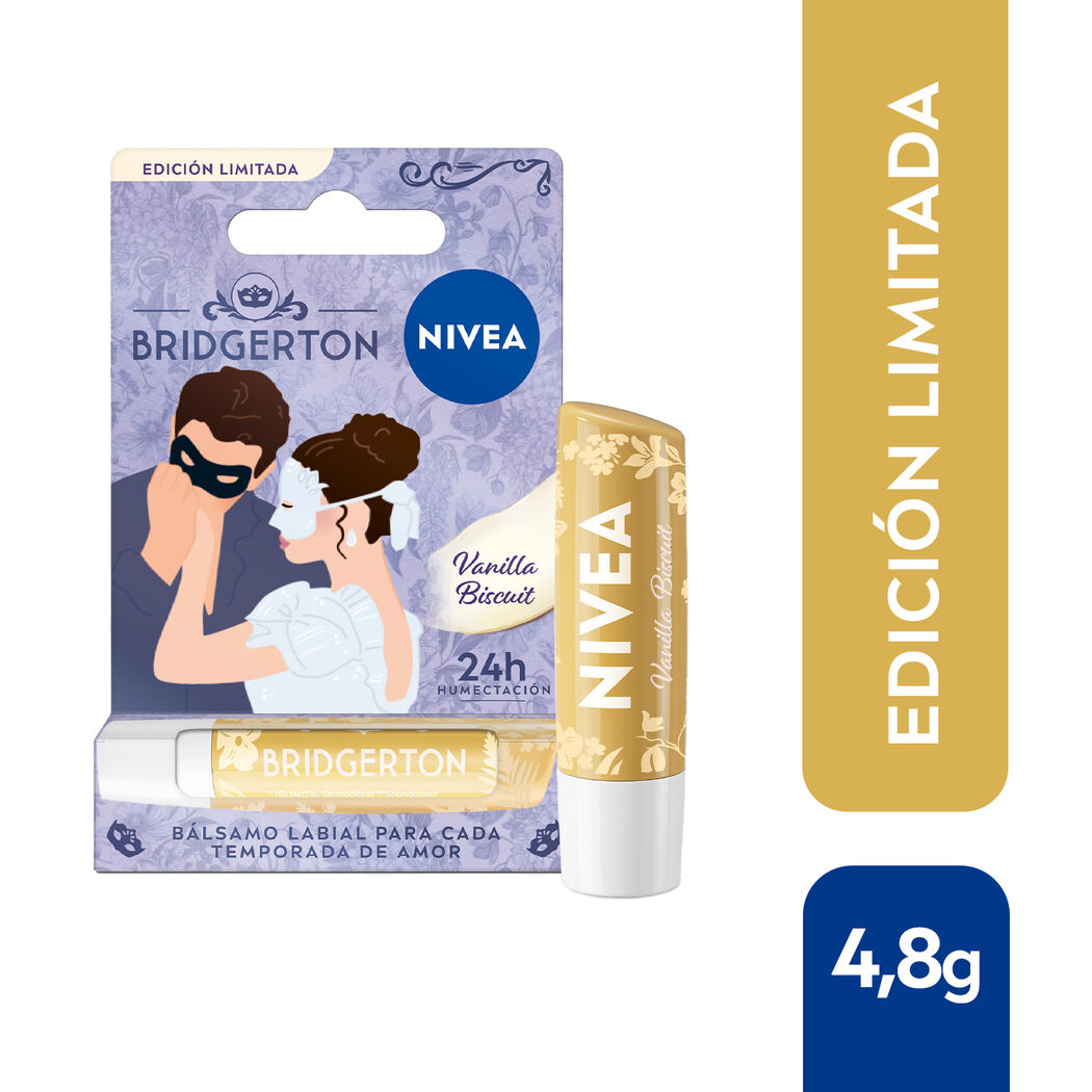 NIVEA Bálsamo Labial Vanilla Biscuit Edición Limitada Bridgerton 4,8gr
