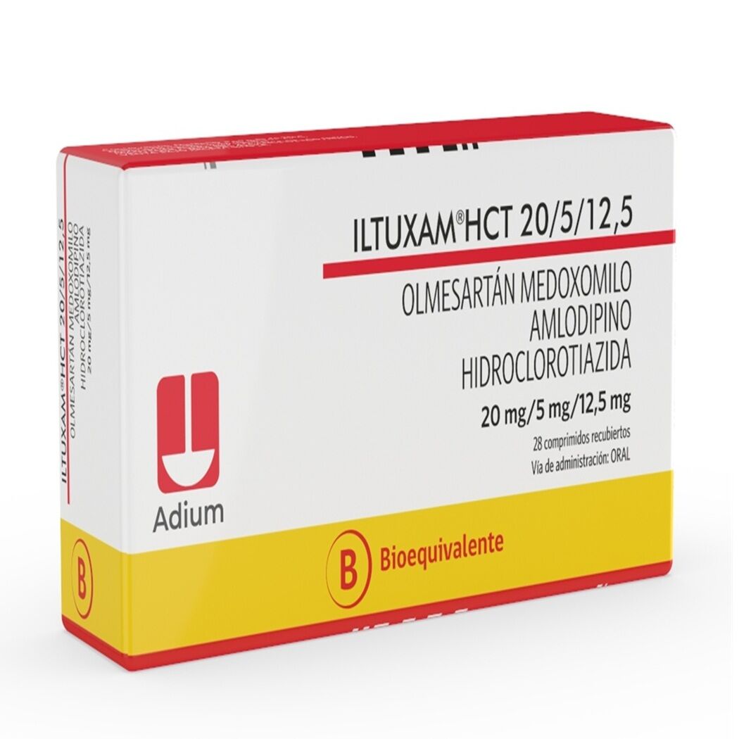 Iltuxam HCT 20/5/12.5 Olmesartan / Amlodipino / Hidroclorotiazida 28 Comprimidos Recubiertos