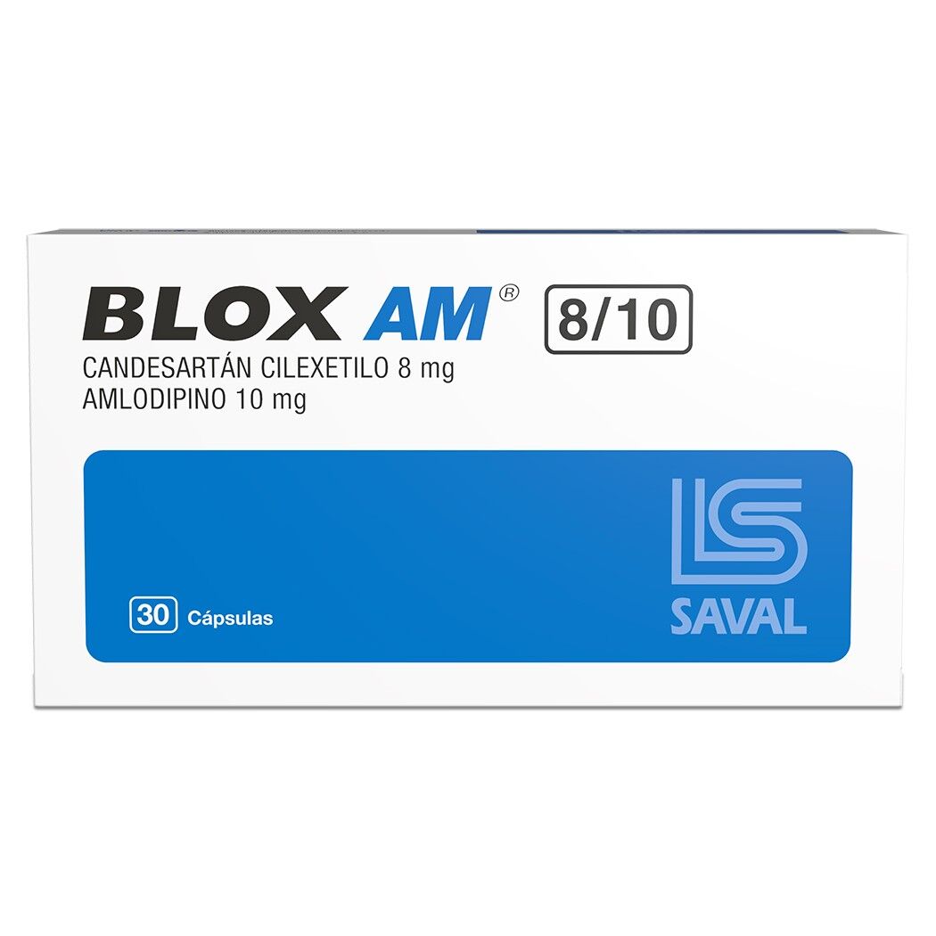 Blox AM 8/10 Candesartán / Amlodipino 30 Cápsulas