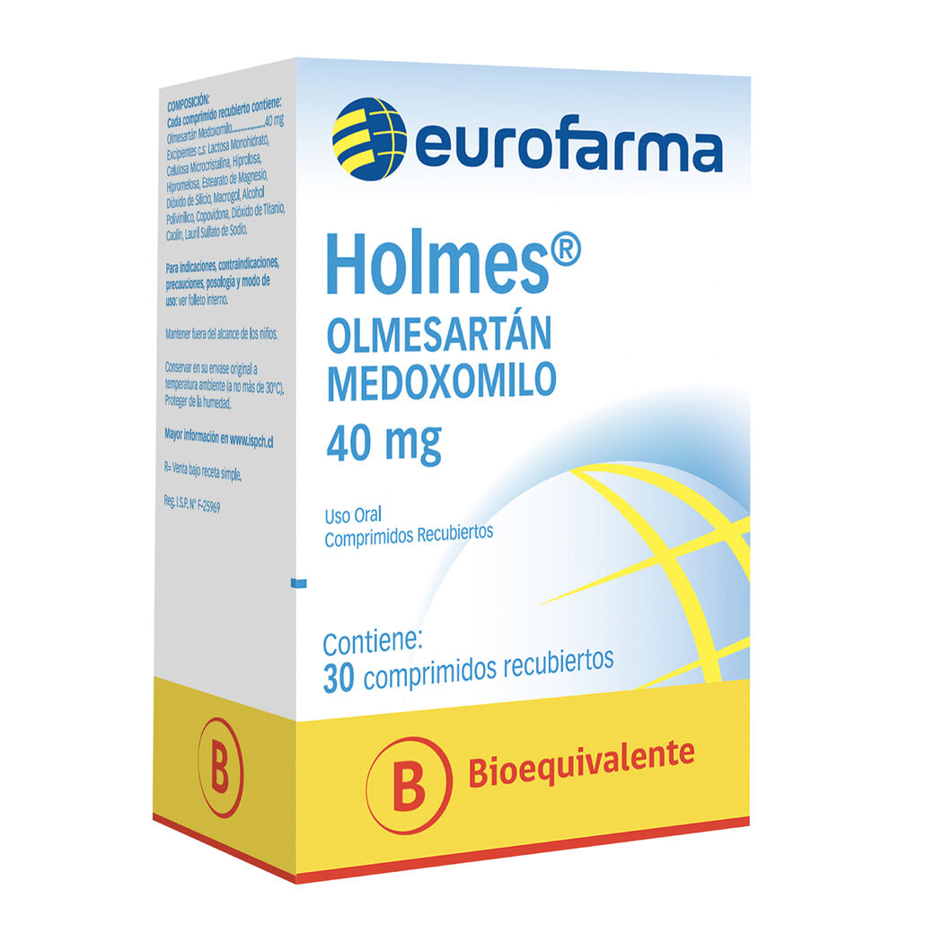 Holmes (B) Olmesartán 40mg 30 Comprimidos Recubiertos
