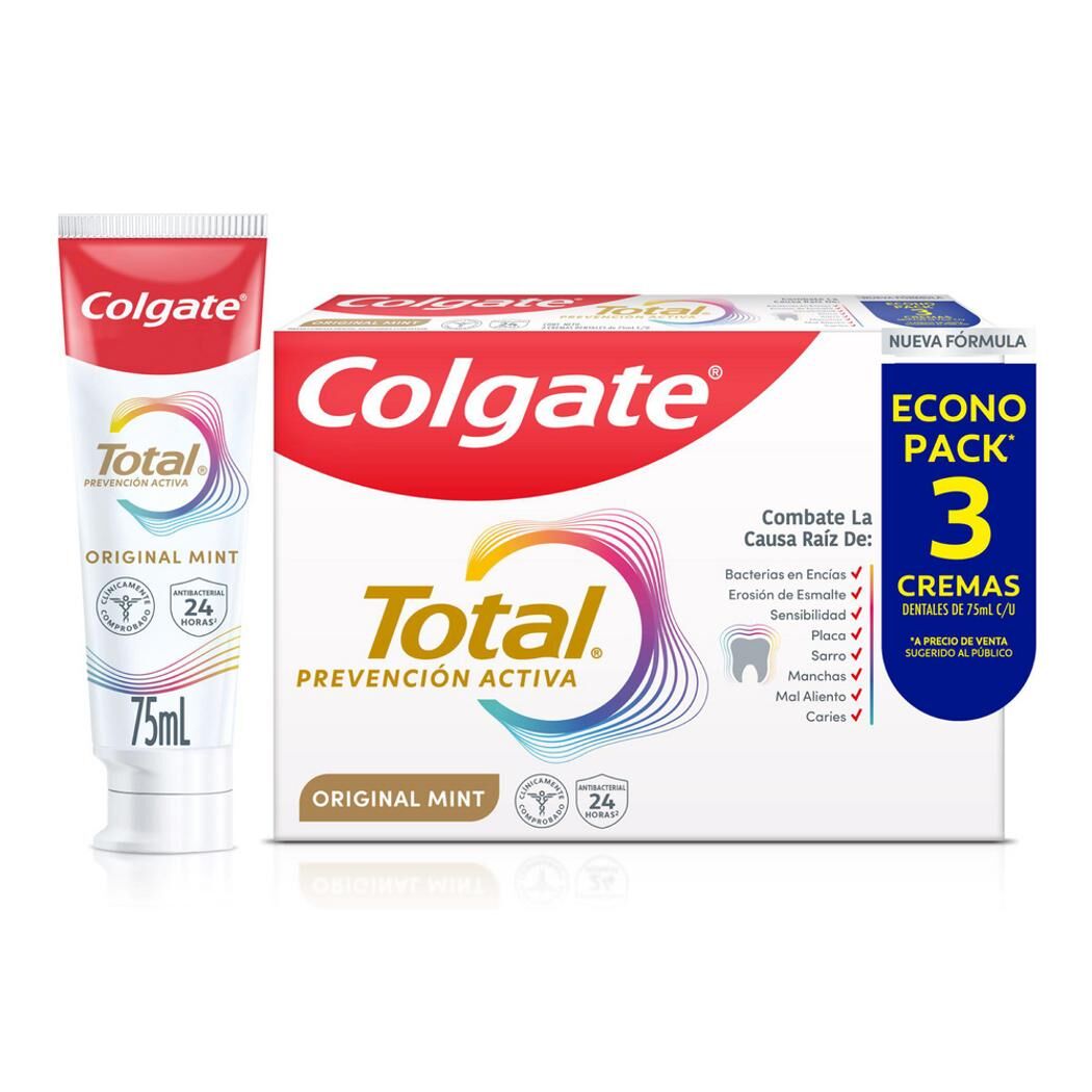 Pasta Dental Colgate Total Original Mint 3x75ml
