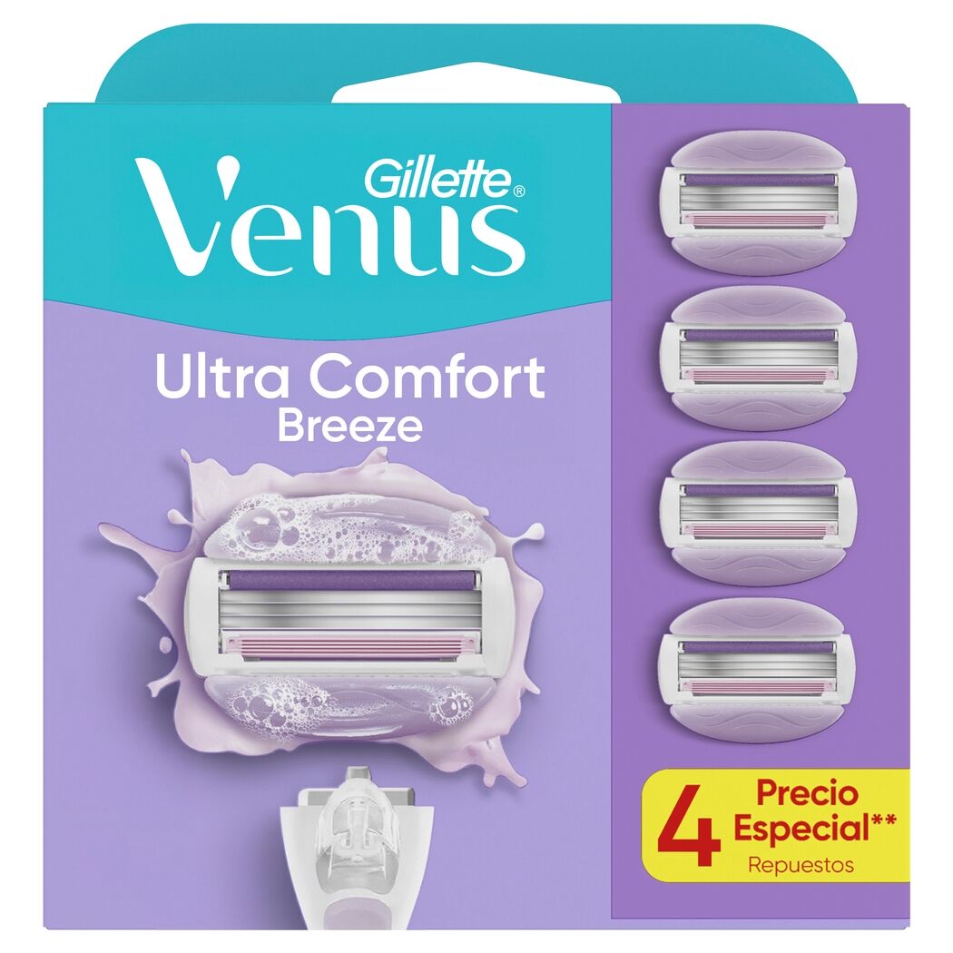 Repuesto Máquina Afeitar Gillette Venus Ultra Comfort 4 Unidades