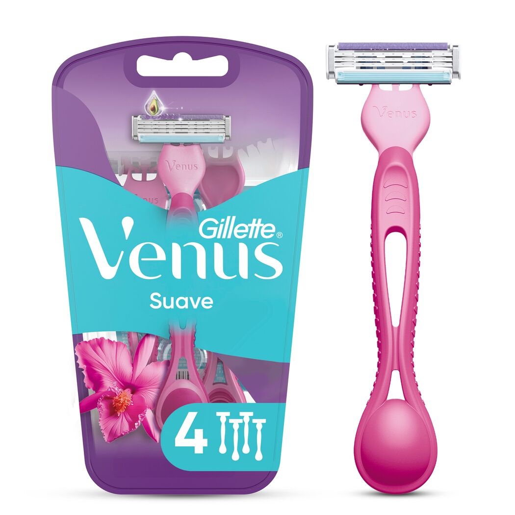 Máquina Afeitar Mujer Gillette Venus Suave 4 Unidades