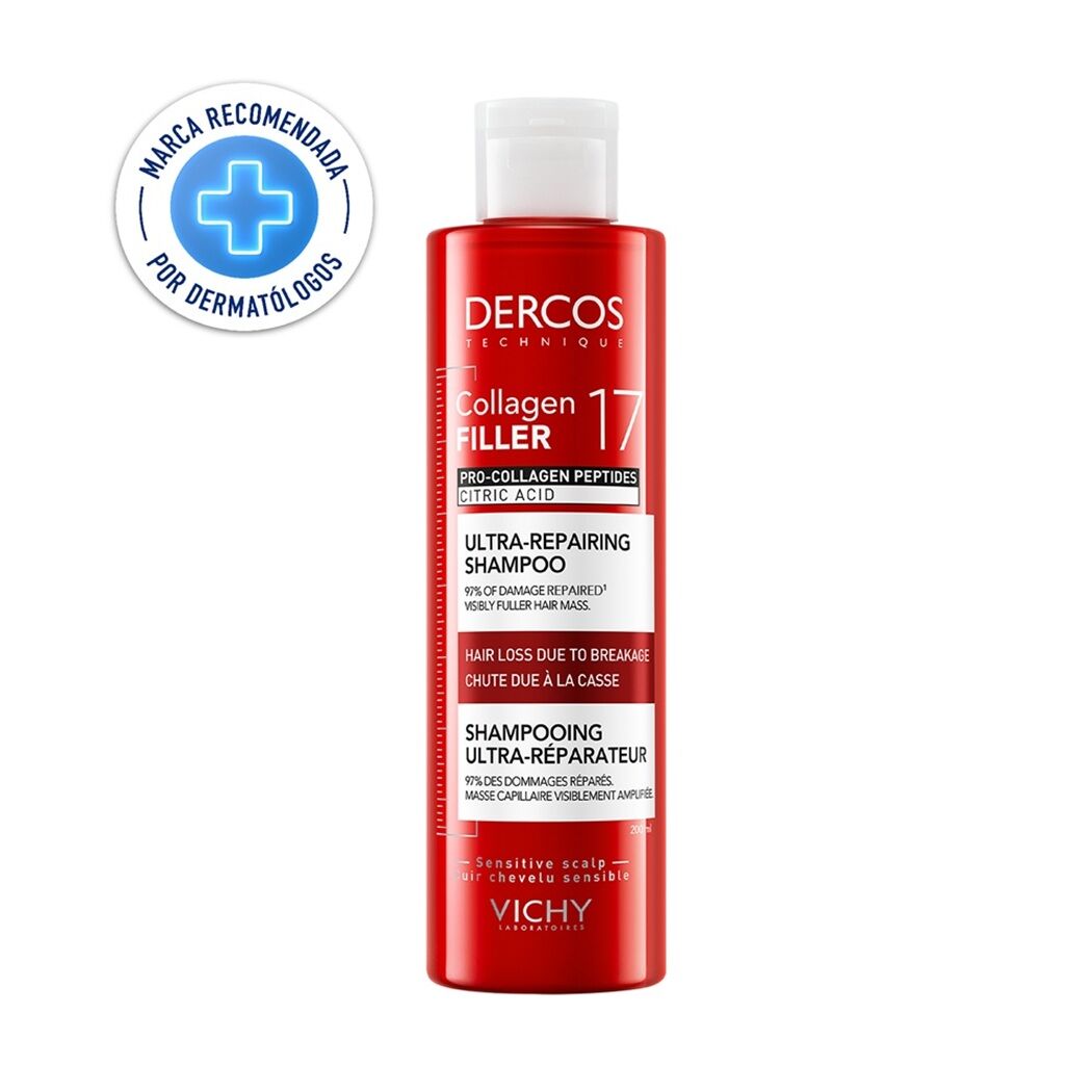 Dercos Collagen 17 Filler Ultra reparador Shampoo 200ml