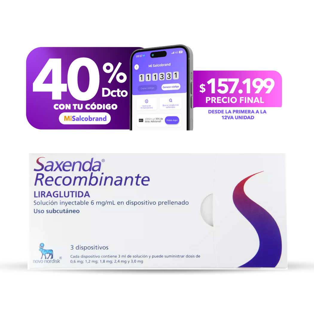 Saxenda Liraglutida 6mg/ml Solución Inyectable 3 Dispositivos