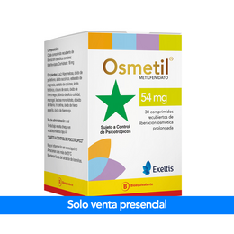 Osmetil (B) Metilfenidato 54mg 30 Comprimidos Prolongados