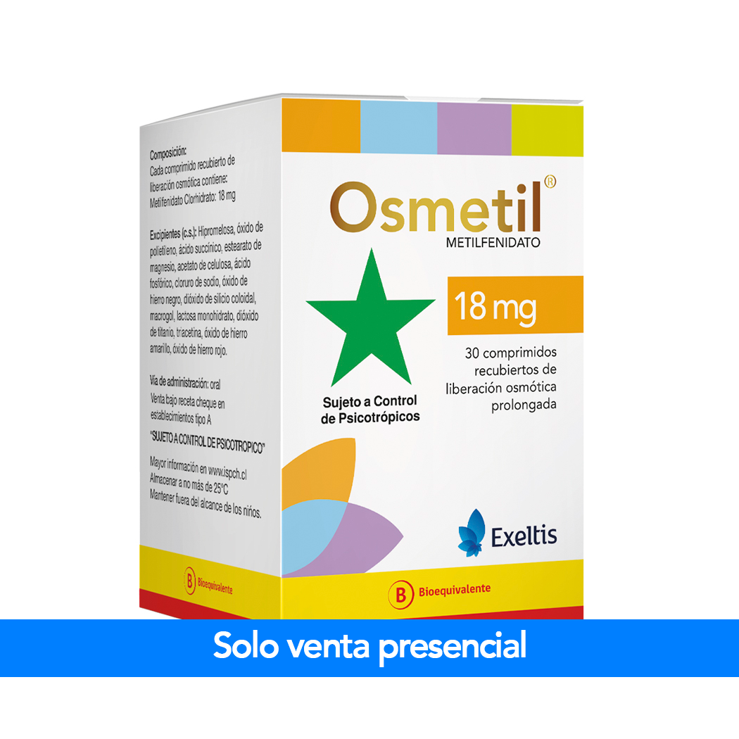 Osmetil (B) Metilfenidato 18mg 30 Comprimidos Prolongados