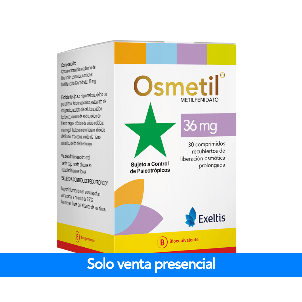 Osmetil (B) Metilfenidato 36mg 30 Comprimidos Prolongados