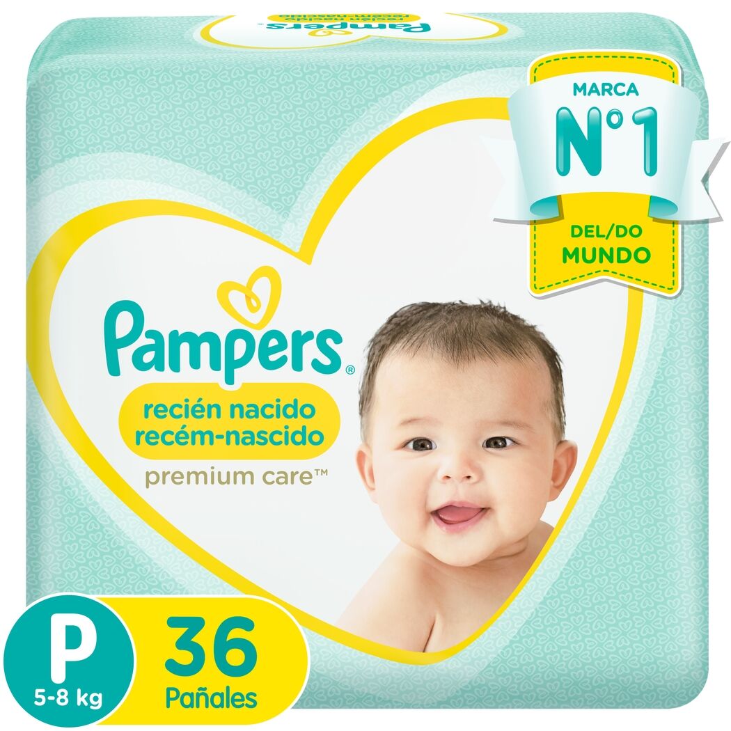 Pañales Desechables Pampers Premium Care Recién Nacido Talla P 36 Unidades