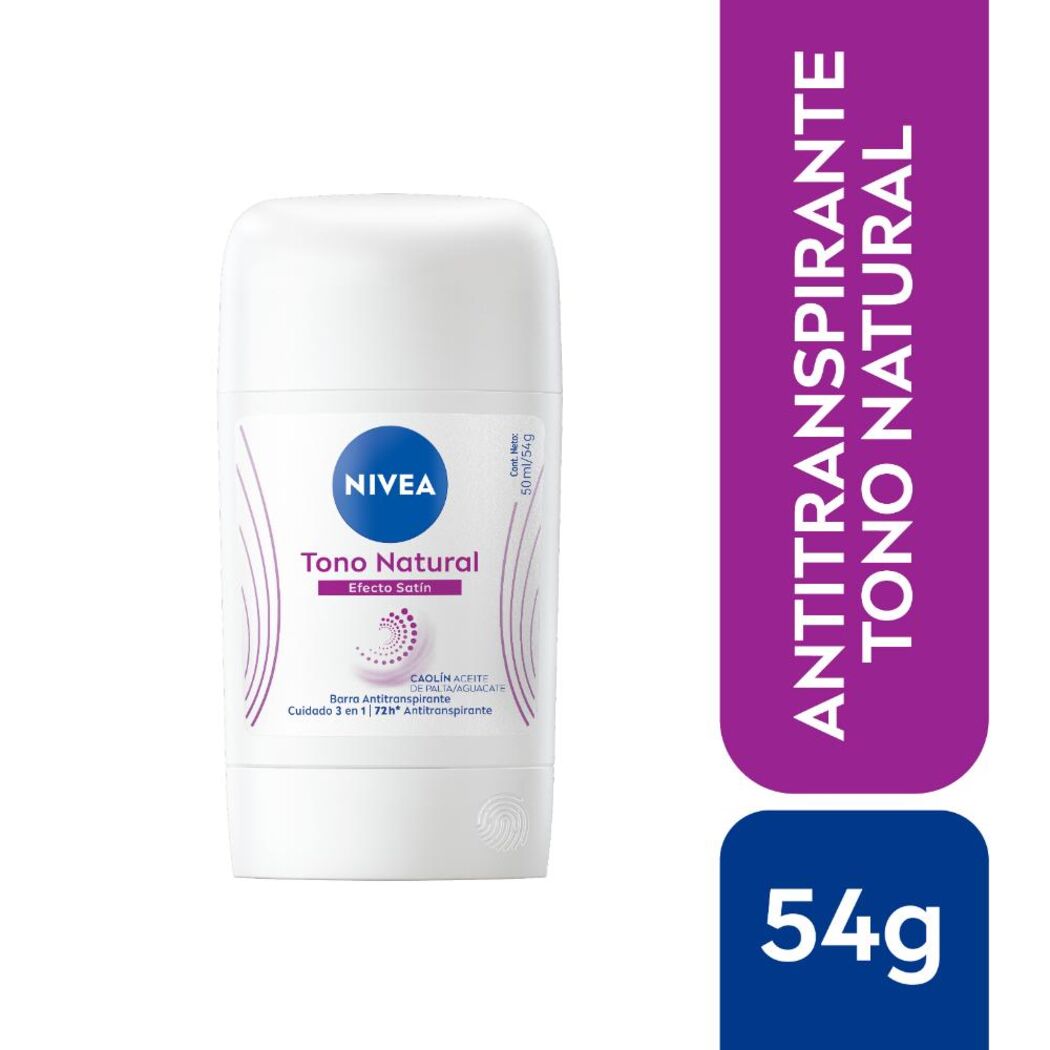 NIVEA Antitranspirante Antimanchas para Mujer Black & White Invisible, Efecto Satín en Barra 54g
