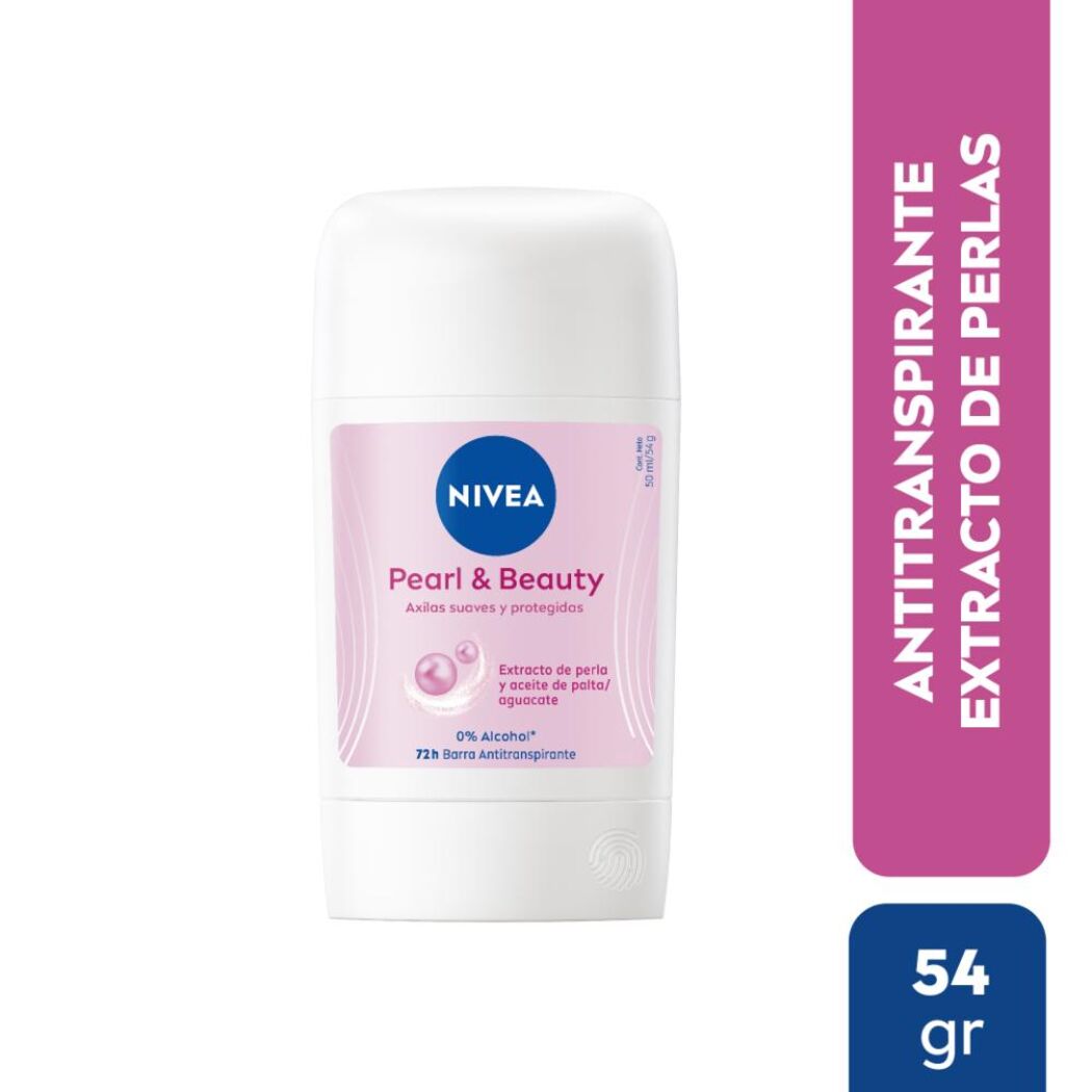 NIVEA Antitranspirante Aclarante Pearl & Beauty 48H Barra 54g