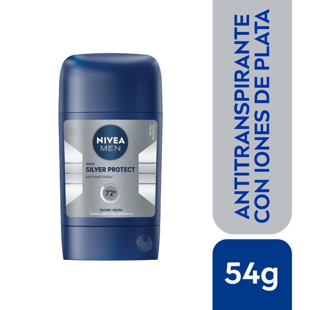 NIVEA MEN Silver Protect Antitranspirante Antibacterial Hombre 54g