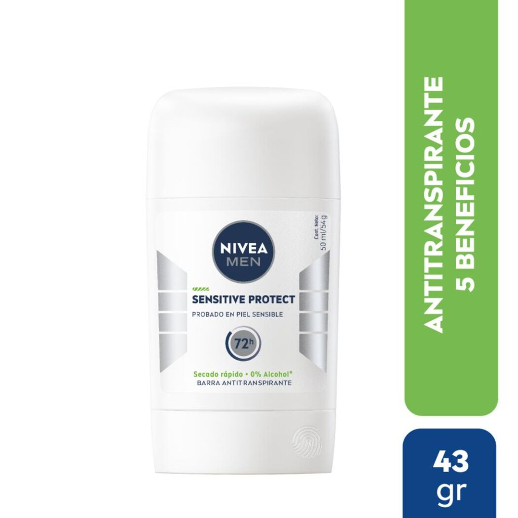 NIVEA MEN Antitranspirante Sensitive Protect en Barra Para Pieles Sensibles Hombre 54g