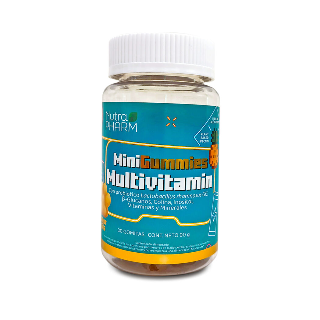 Mini Gummies Multivitamínico Sabor Piña 30 Gomitas