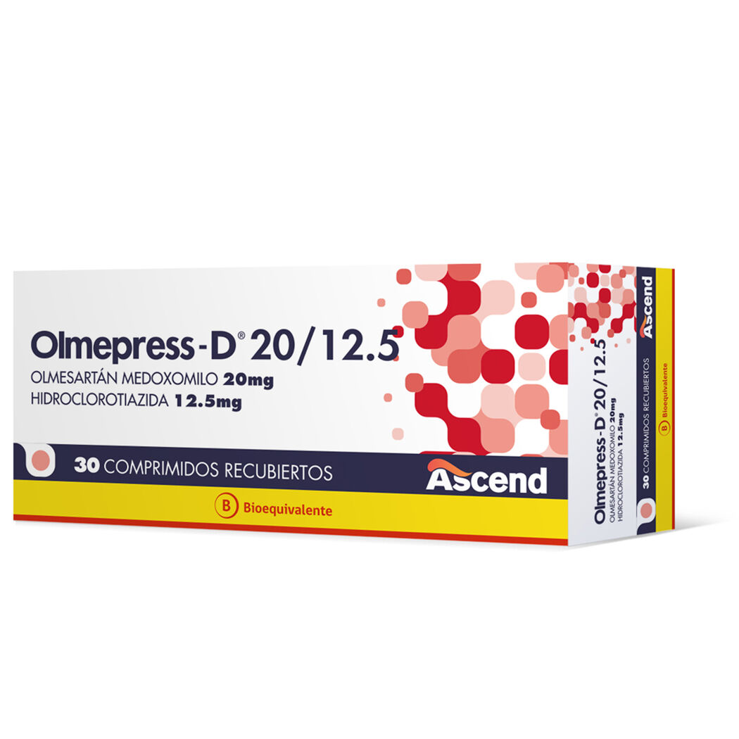 Olmepress D 20/12.5 Olmesartan / Hidroclorotiazida 30 Comprimidos Recubiertos