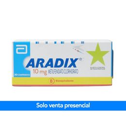Aradix (B) Metilfenidato Clorhidrato 10mg 30 Comprimidos