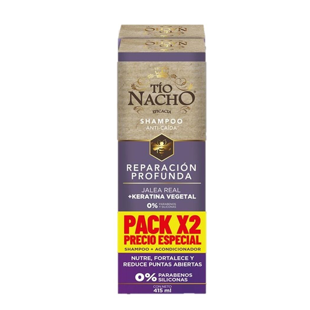 Tío Nacho Shampoo + Acondicionador Reparacion Profunda Keratina 415 ml c/u
