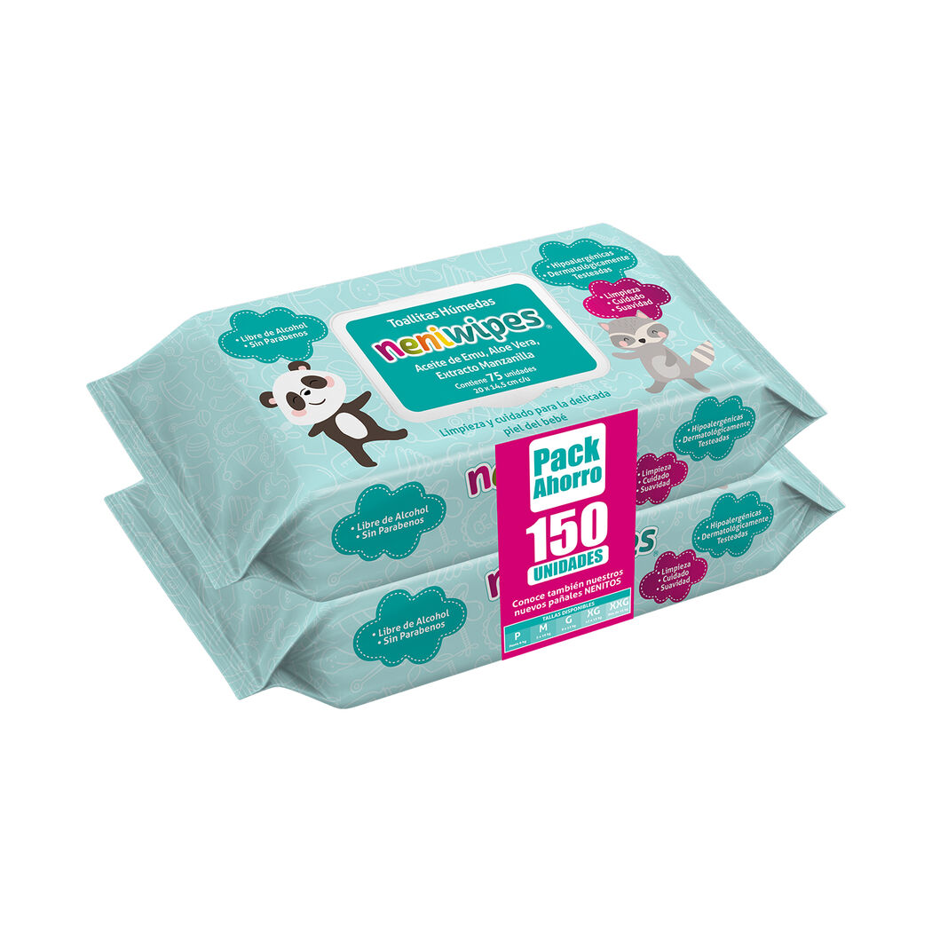 Pack Nenitos Toallitas Húmedas 2x75