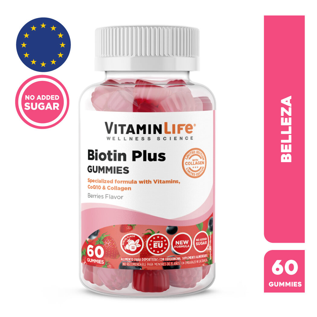 VitaminLife Gummies Biotin Plus 60 Gomitas Nueva Fórmula