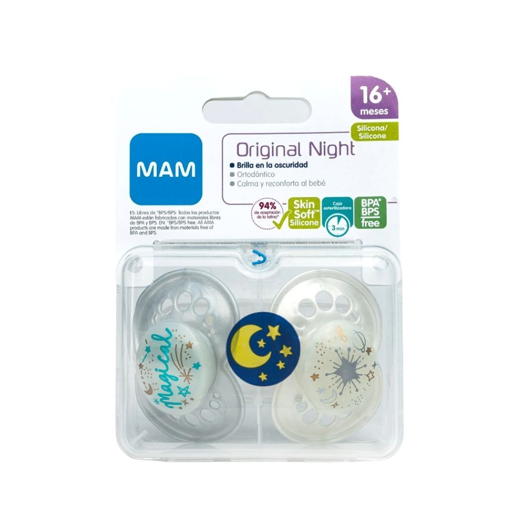 Chupete Silicona Night 16+ Unisex 1 x2
