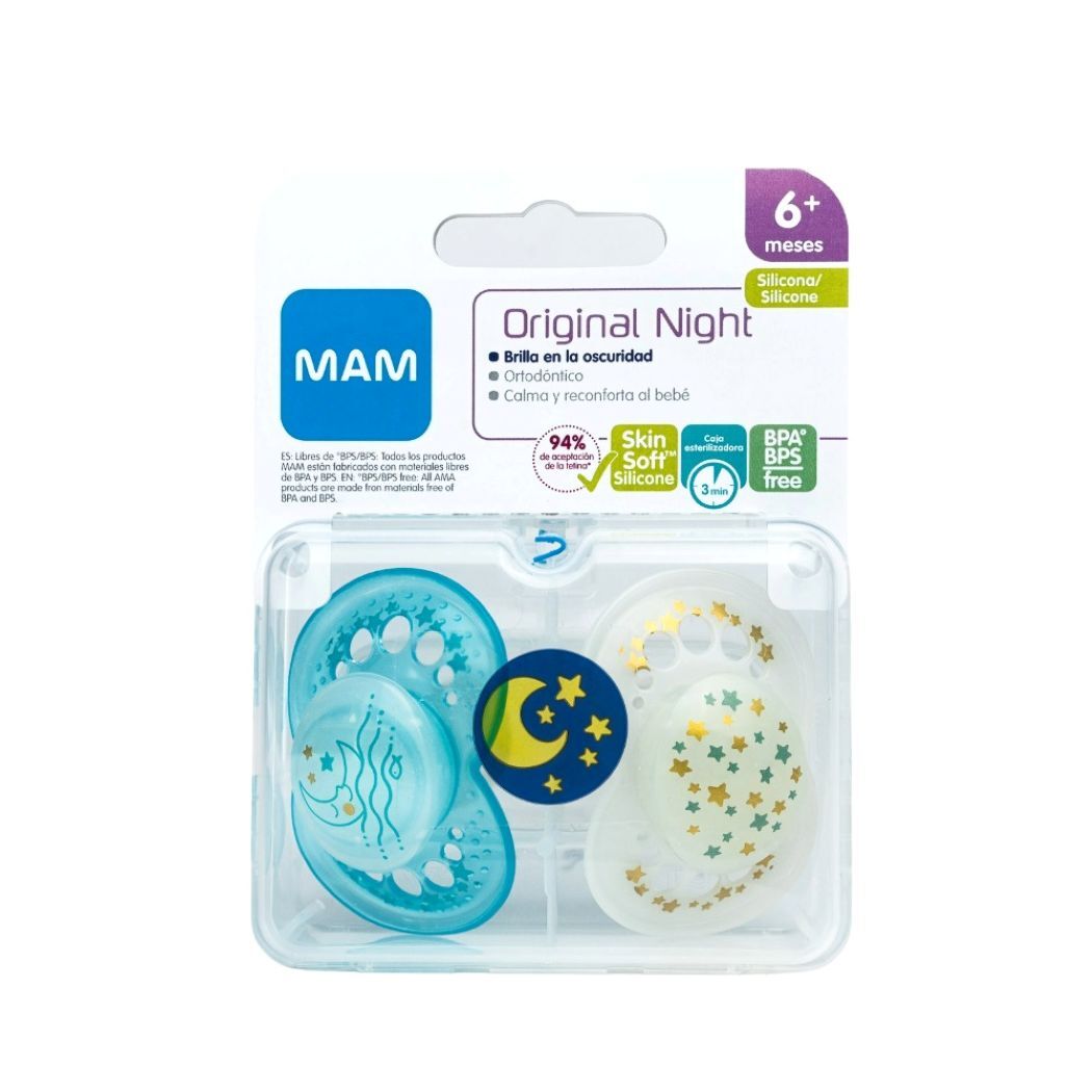 Chupete Silicona Night 6+ Unisex 2 x2