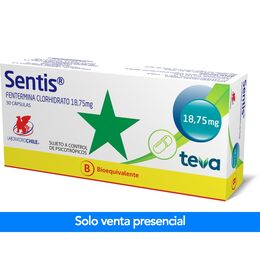 Sentis (B) Fentermina 18.75mg 30 Cápsulas