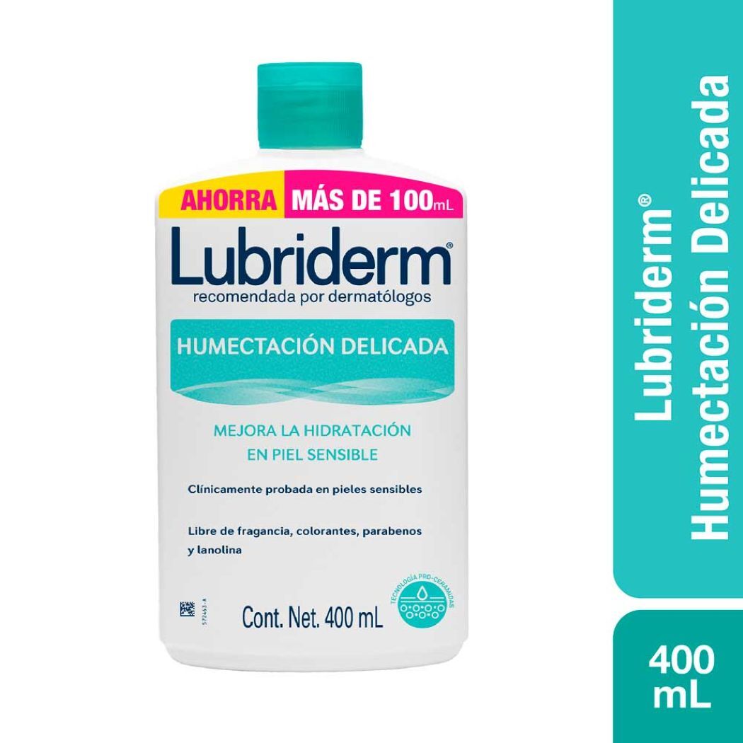Crema Corporal Lubriderm 400 ml Humectación Delicada Formato Promocional