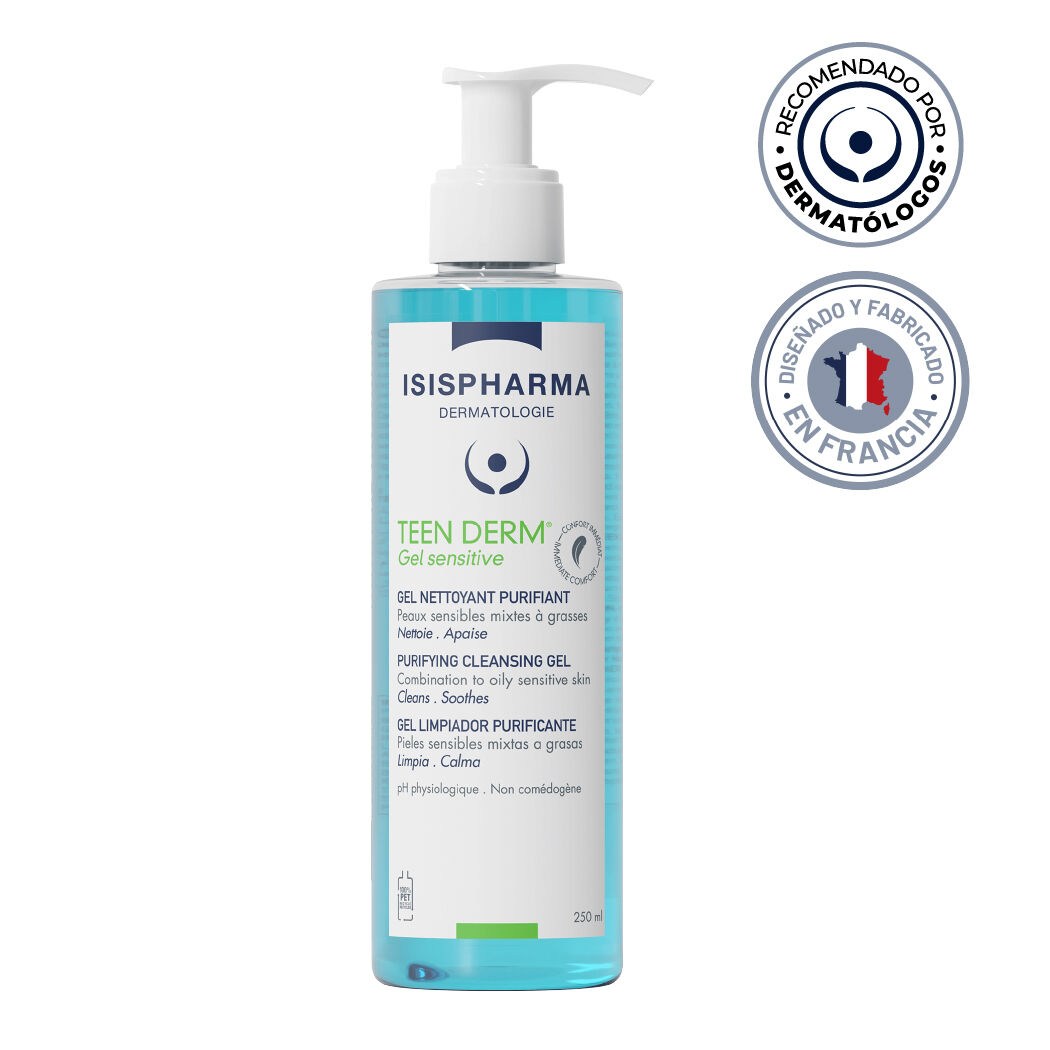 Gel limpiador purificante TEEN DERM Gel sensitive 250ml