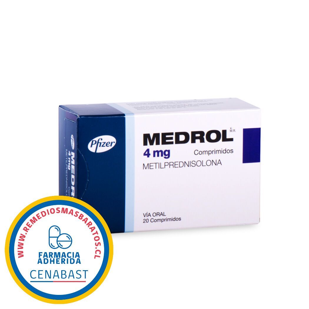 Medrol Metilprednisolona 4mg 20 Comprimidos - Cenabast