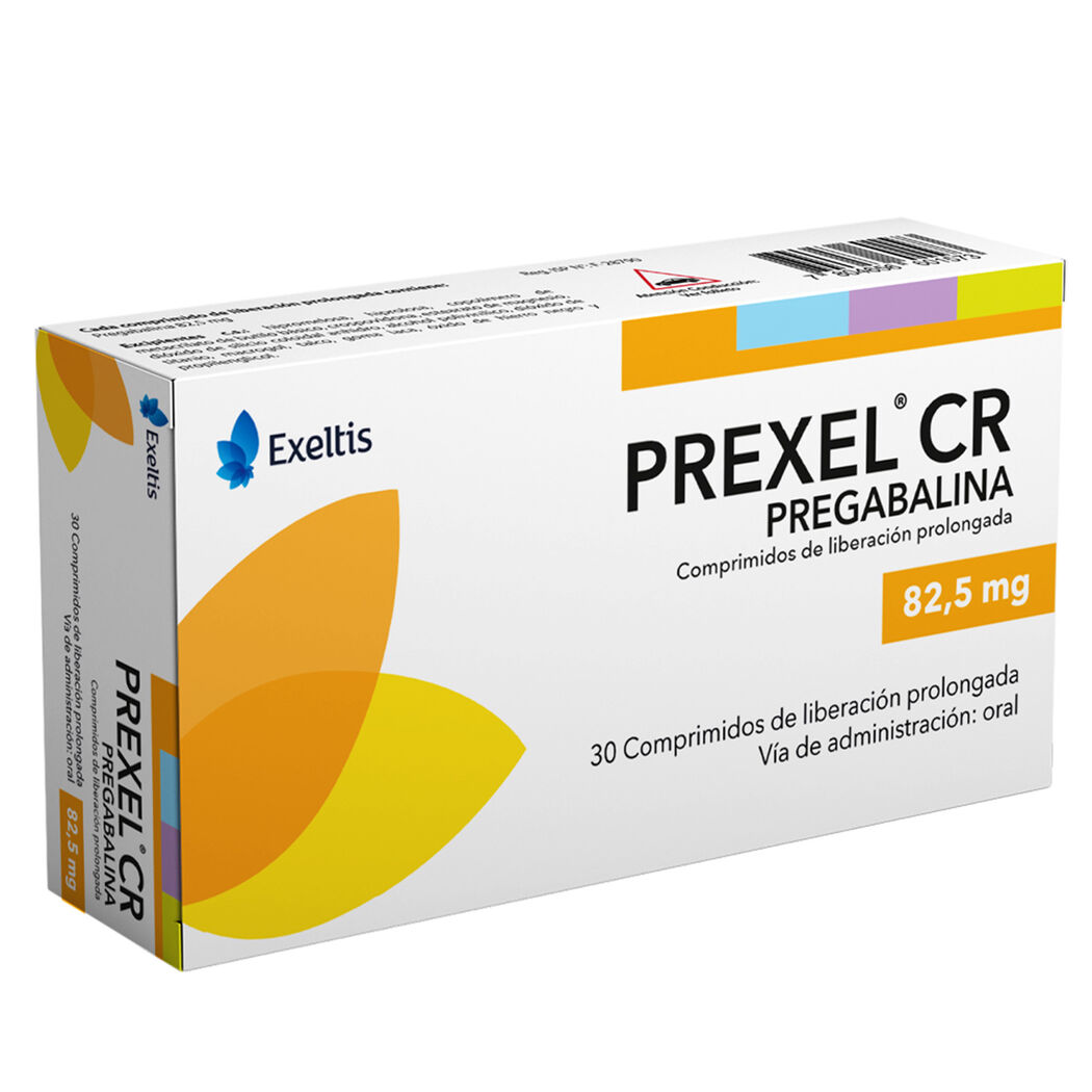 Prexel CR Pregabalina 82.5mg 30 Comprimidos Prolongados
