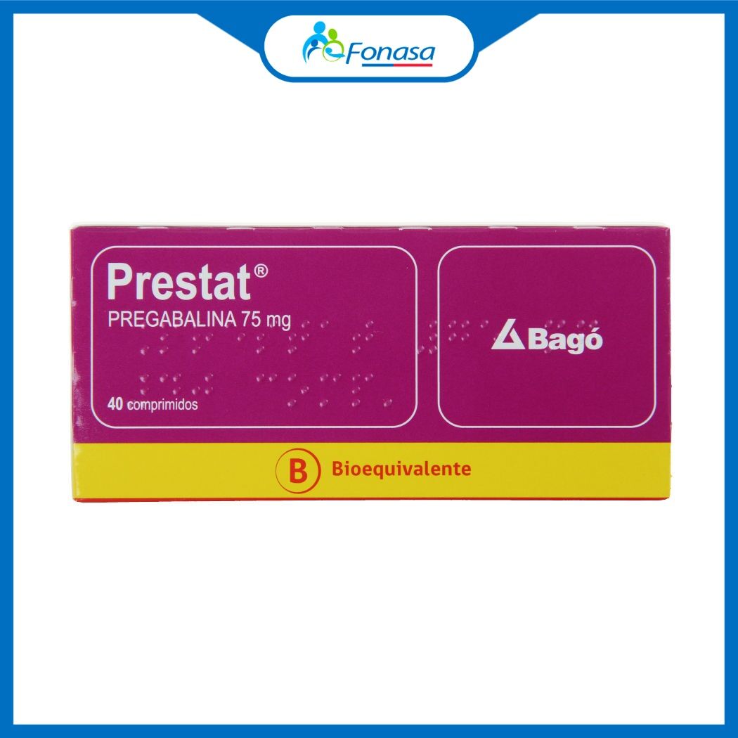 Prestat (B) Pregabalina 75mg 40 Comprimidos