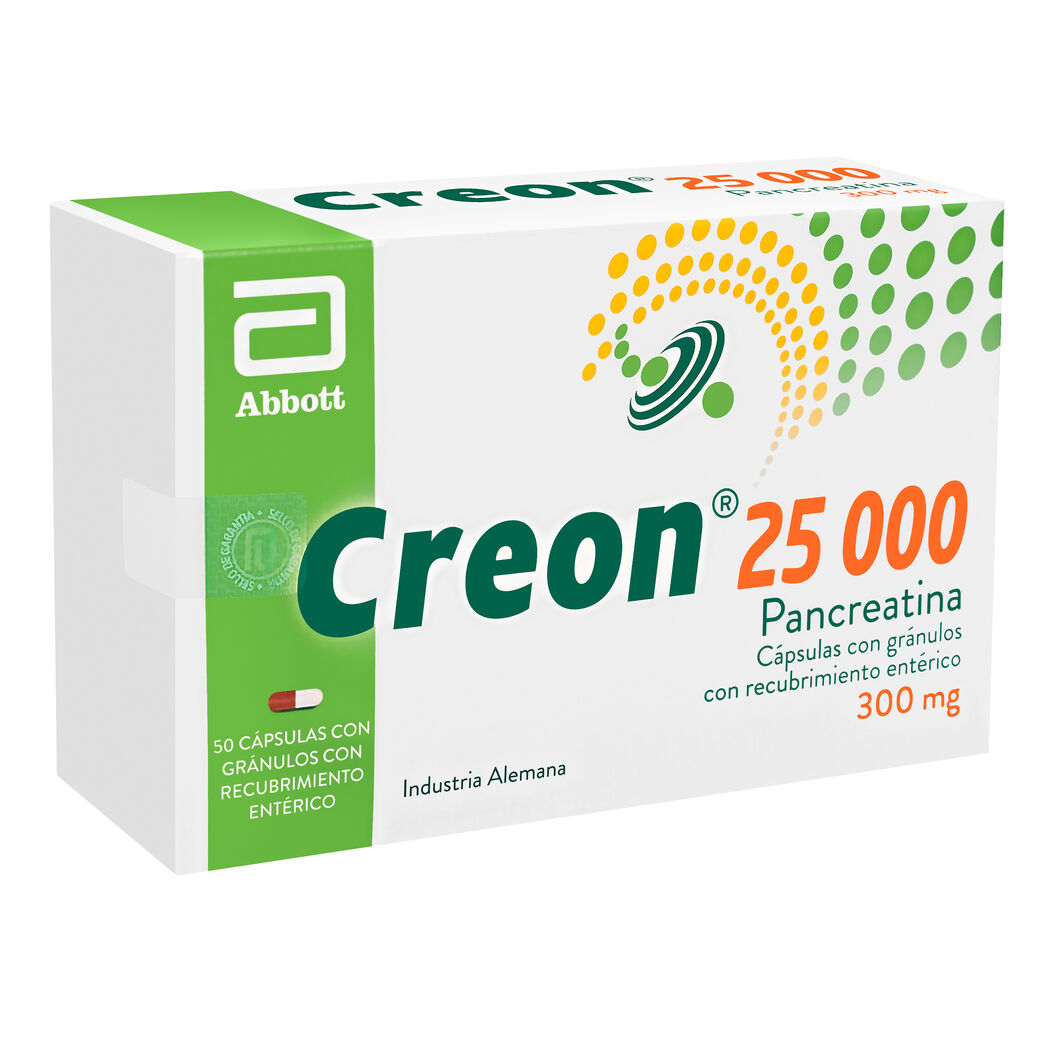 Creon 25000 Pancreatina 300mg 50 Cáp. Liberación Prolongada