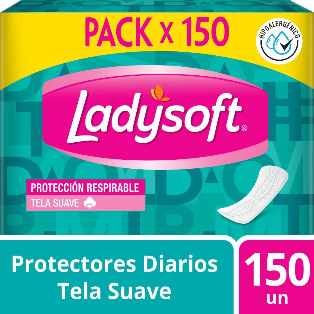 Protector Diario Ladysoft Clásicos Tela Suave 150 Unidades