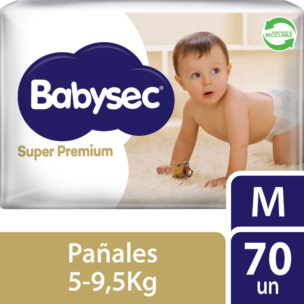 Pañales Babysec Super Premium Talla M 70 Unidades
