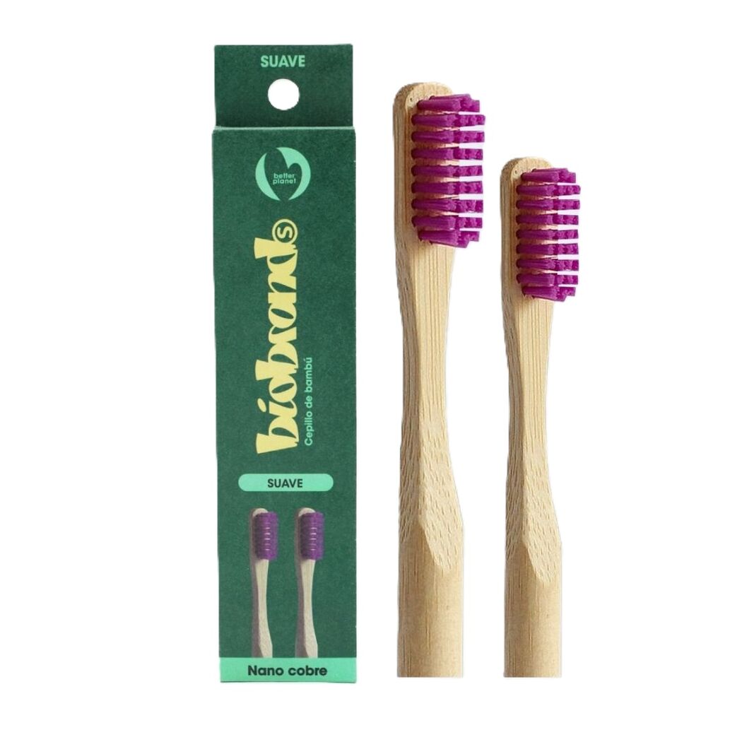 Duo Pack Cepillo Dental de Bambú Suave Morado