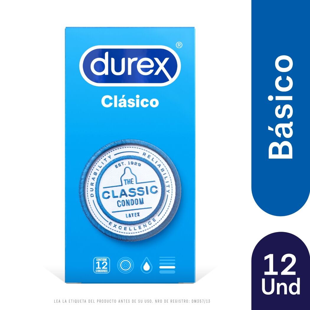 Condones Durex Clásico 12 Unidades