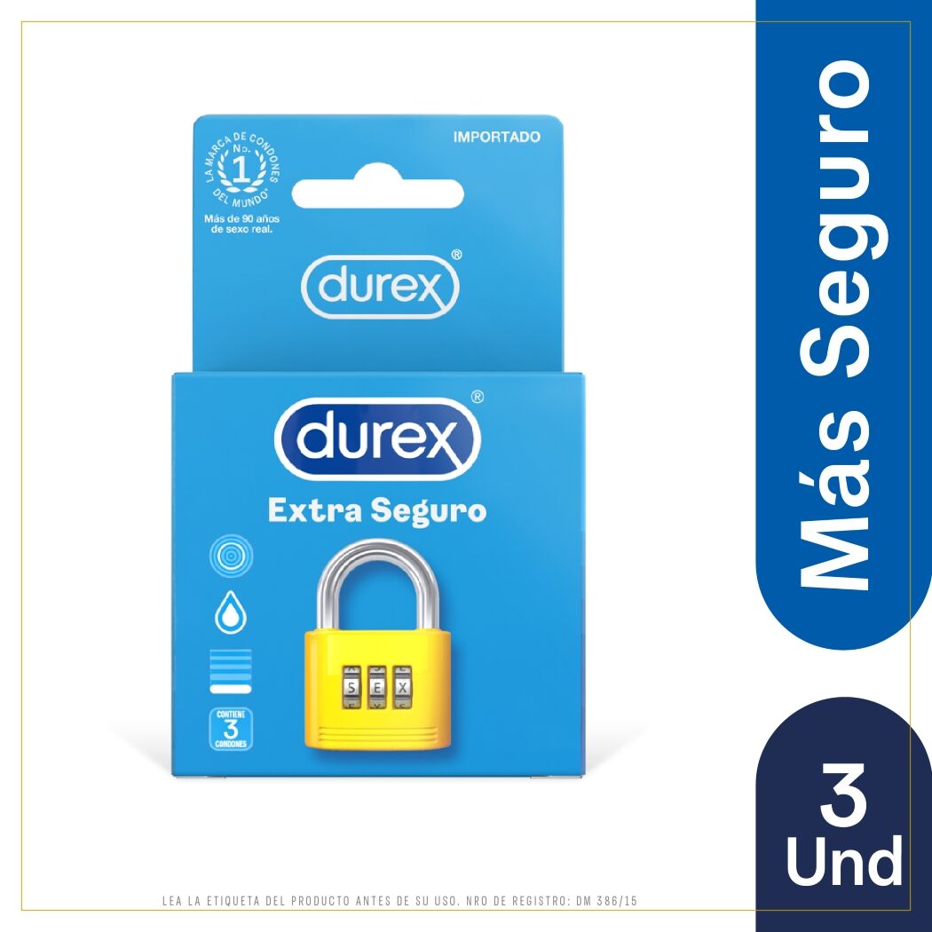 Durex Condones Extra Seguro 3 Unidades