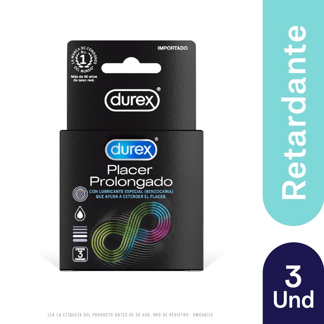 Durex Condones Placer Prolongado 3 Unidades