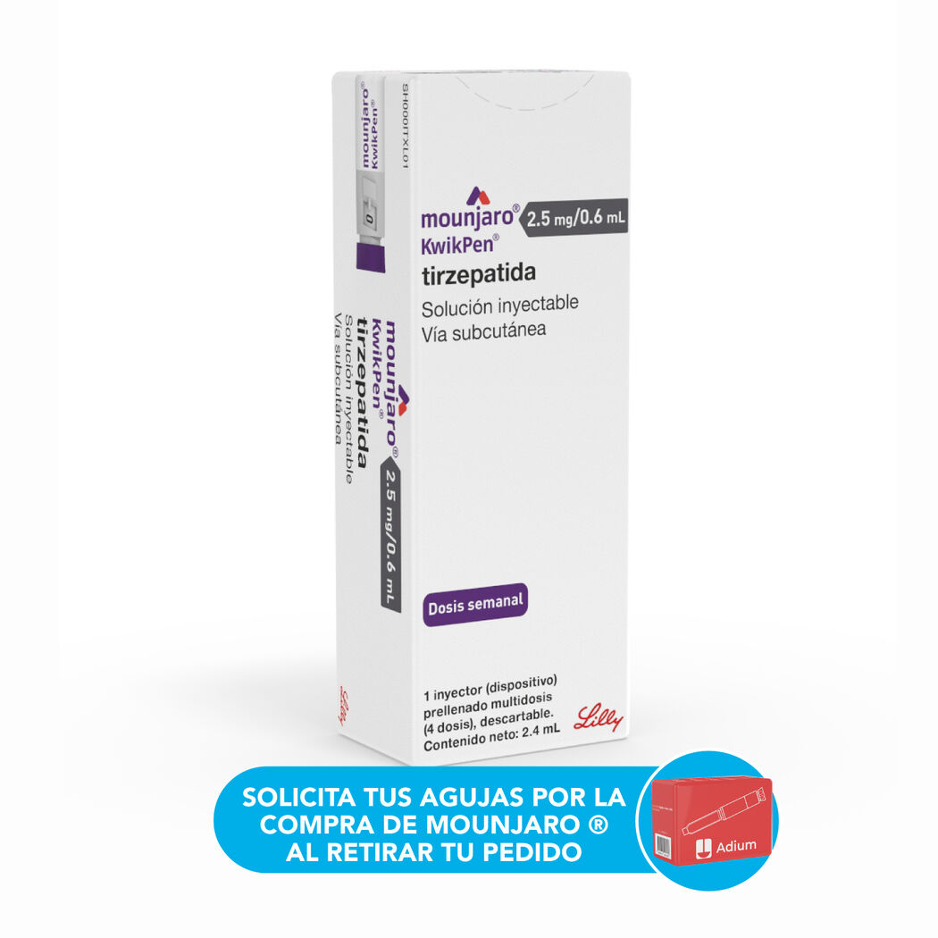 PREVENTA - Mounjaro Tirzepatida 2.5mg/0.6ml Inyectable 1 Dispositivo - 4 Dosis