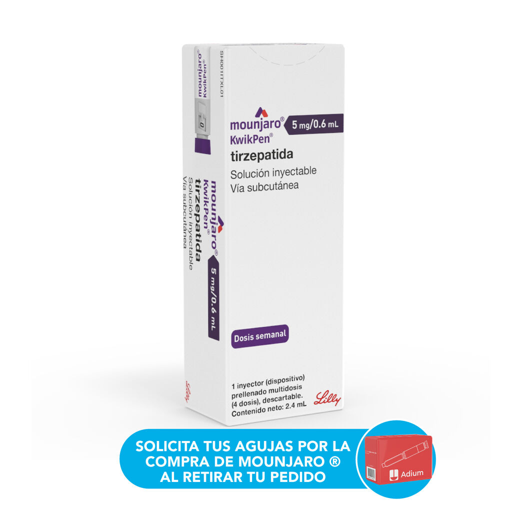 PREVENTA - Mounjaro Tirzepatida 5mg/0.6ml Inyectable 1 Dispositivo - 4 Dosis