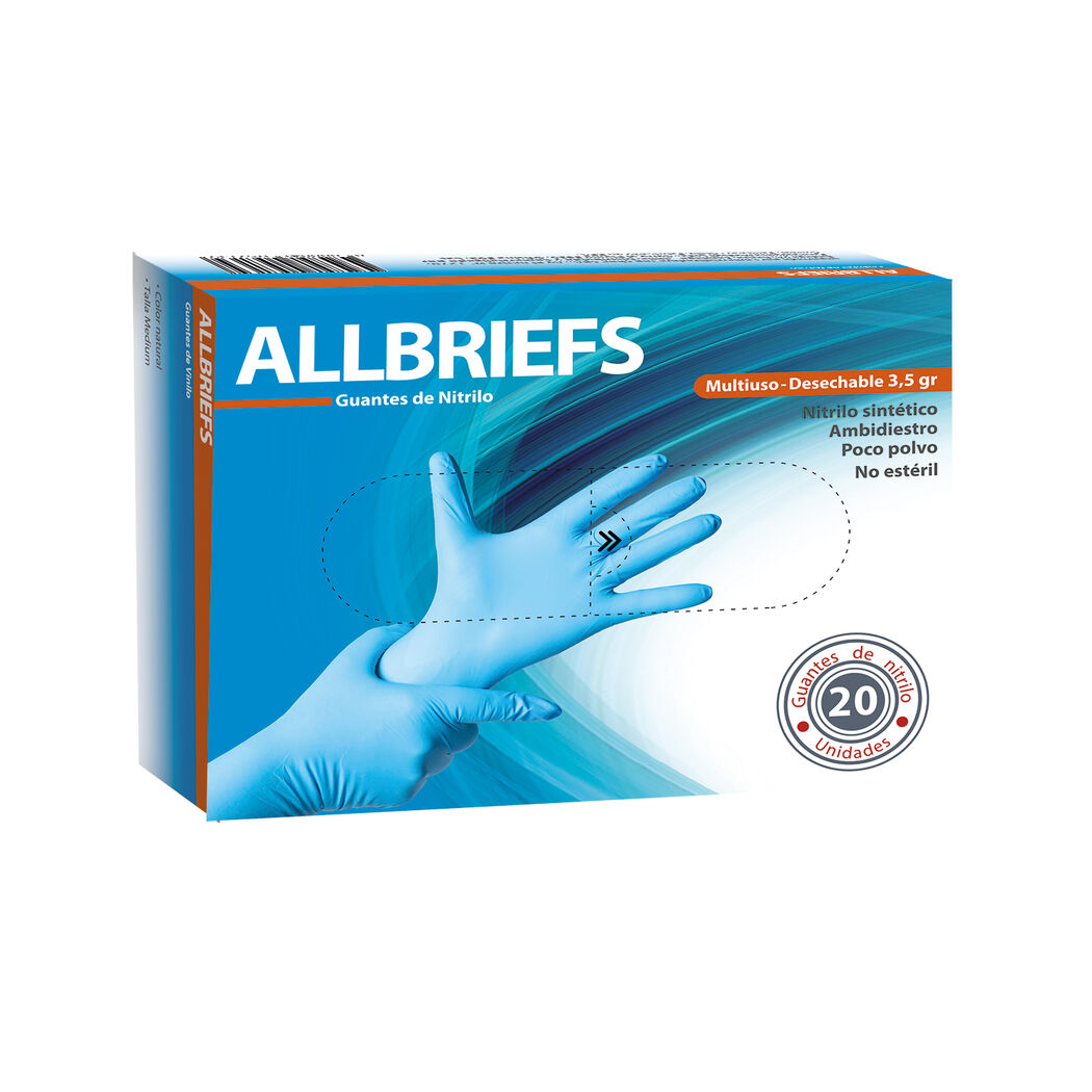 Allbriefs Guantes De Nitrilo 20 Unidades